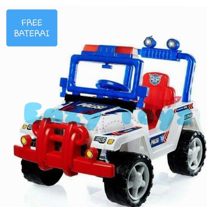 Mainan Mobil Dorong Anak Mobil Jeep Polisi Besar Xjp 633 Lampu Sirine