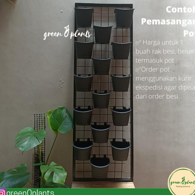 Rak Besi Tanaman Dinding Vertikal Vertical Garden 120cm x 40cm Hitam