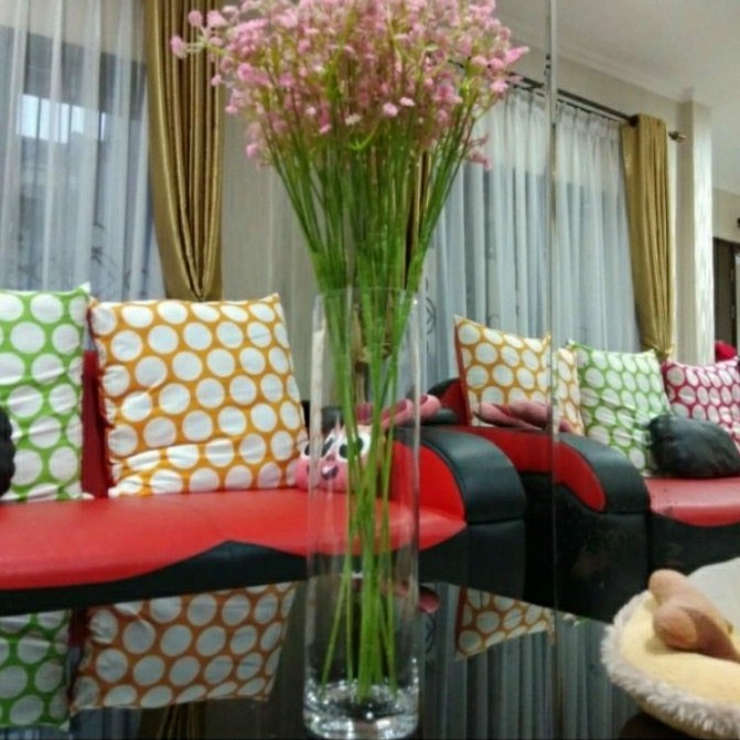DISKON SPESIAL VAS BUNGA KACA BENING TINGGI 30 CM TERLARIS