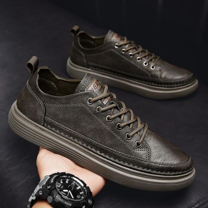 Sepatu Kulit Import Pria Cowok Formal Kulit Fashion Pria Casual Awet