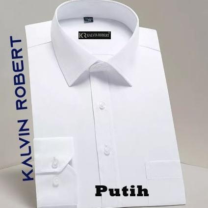 Kemeja Hem Pria Laki Lengan Panjang Putih