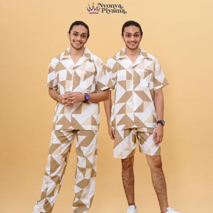 Nyonya Piyama Katun Set Piyama Pria - Kent Brown Classic