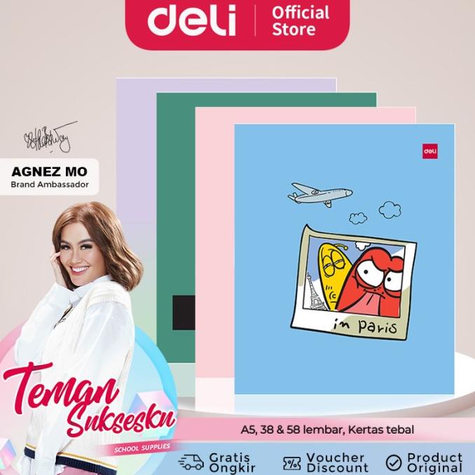 

Deli Sewing Notebook / Buku Tulis Sekolah A5 38 58 Lembar Isi 10 Cnb54