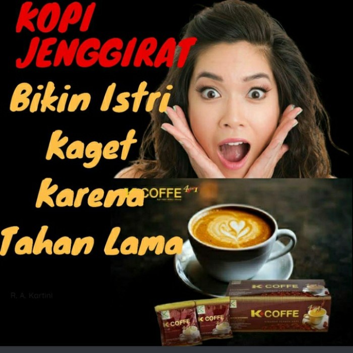 

Kopi K-Cofee 4 in 1 isi 20 Sachet / kopi gingseng / kopi stamina pria
