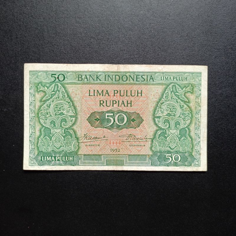 Uang Kertas Kuno Indonesia Rp 50 Rupiah 1952 Seri Budaya SP125
