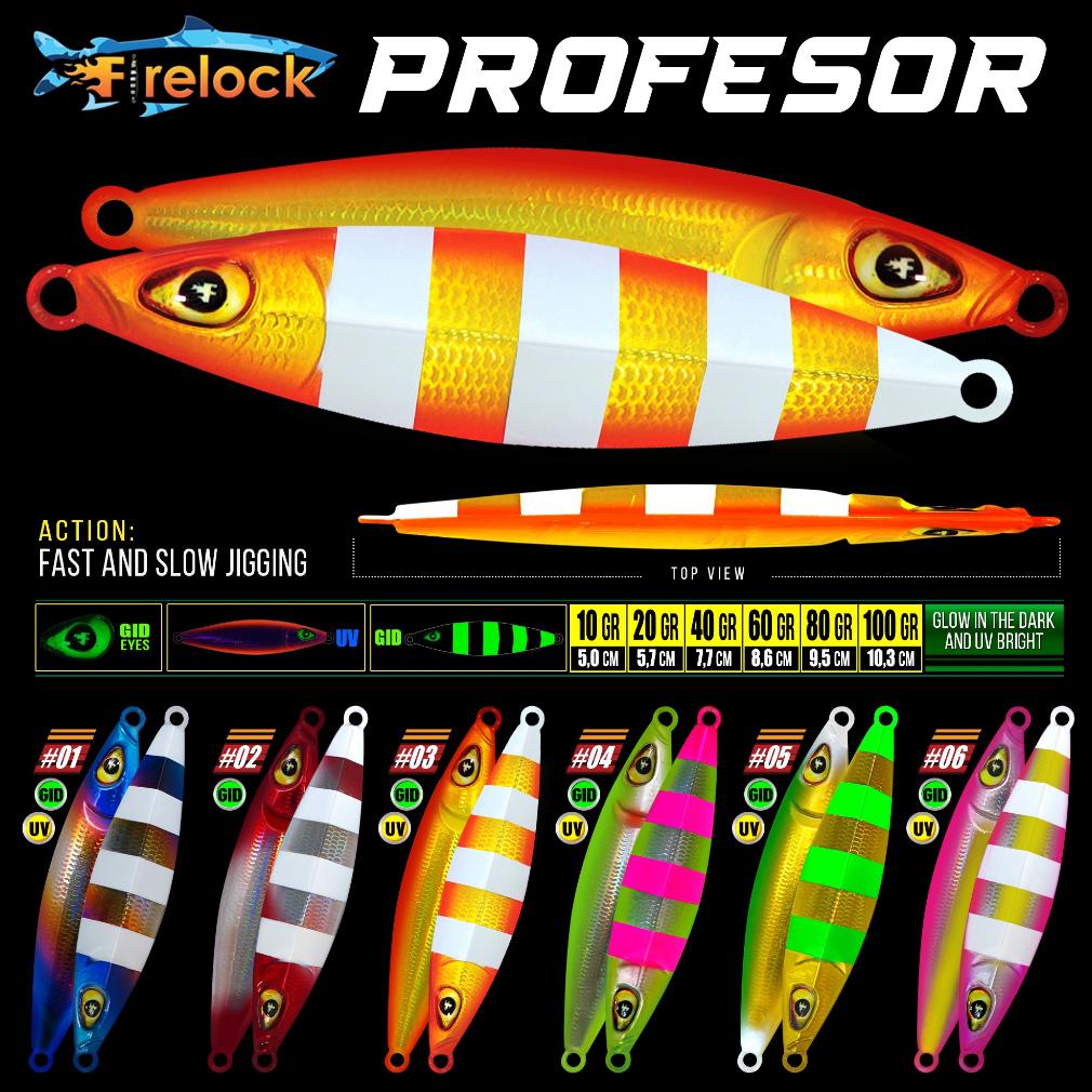 BISA COD METAL JIG FIRELOCK PROFESOR 40 / 60 / 80 / 100 GRAM - PROTUNE LARIS