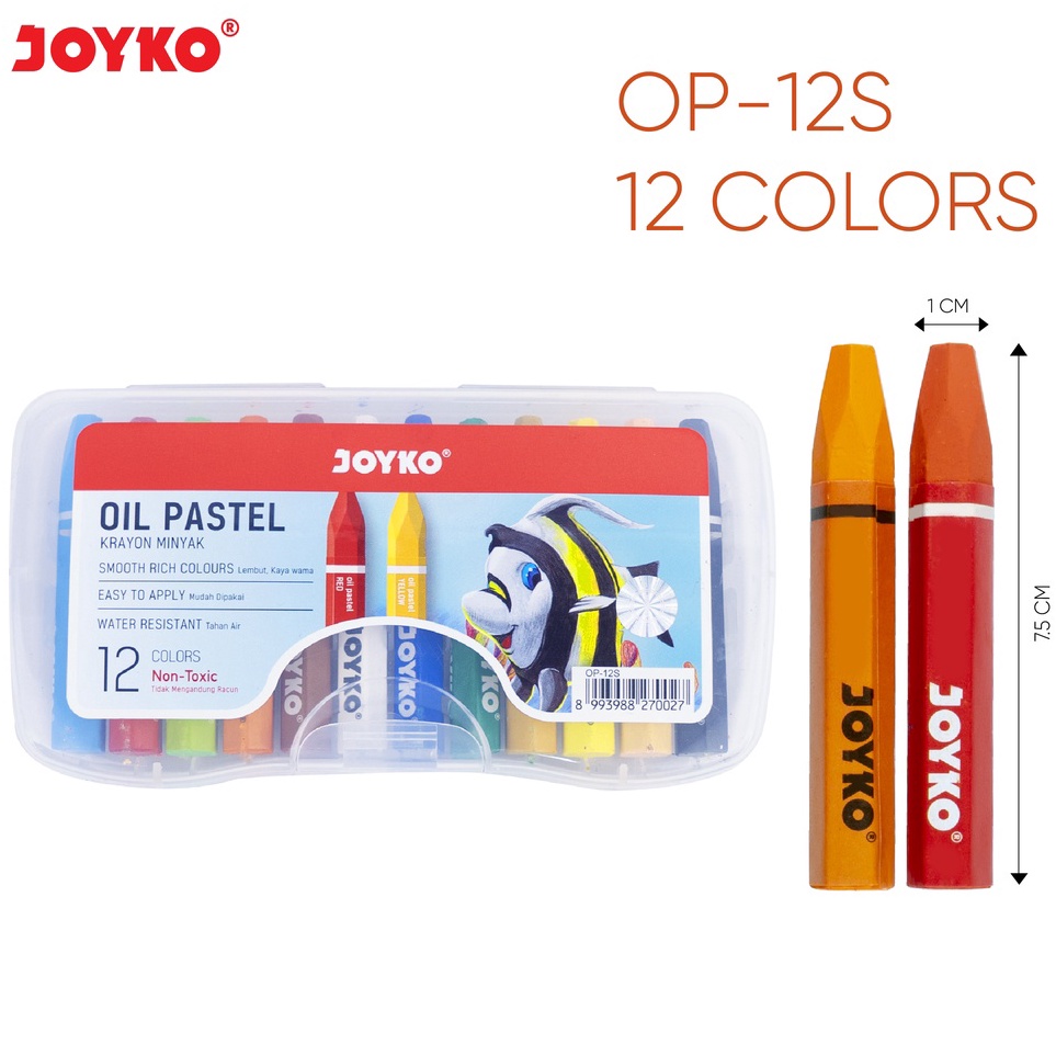 

➢Big Sale❆➺ Crayon JOYKO 12 warna/oil pastel krayon minyak JOYKO G69 ➽