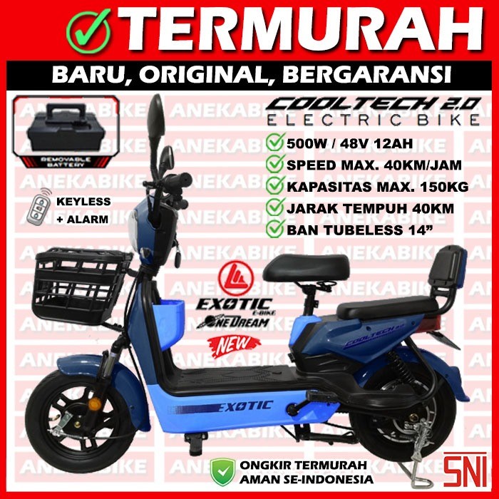 Bestseller Sepeda Listrik Dewasa Exotic Cooltech 2.0 Garansi Resmi