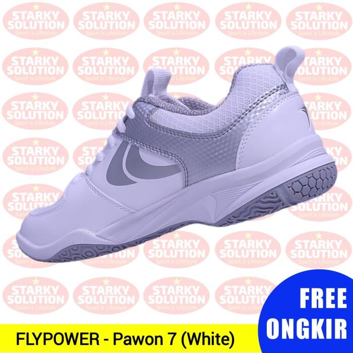 Sepatu Flypower Pawon 7 Junior Anak Bulutangkis Badminton - White