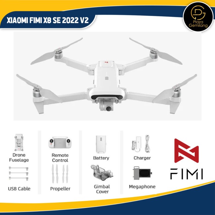 FIMI X8SE 2022 V2 CAMERA DRONE / FIMI X8 SE 2022 V2 GPS 10KM 4K 48MP ORIGINAL