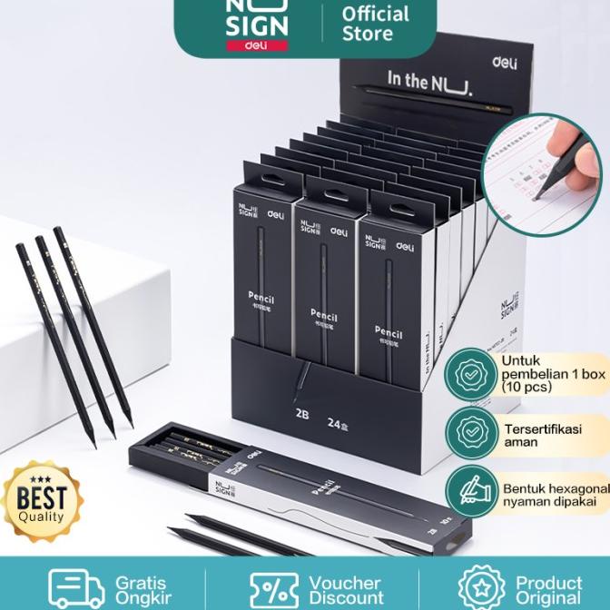 

Nusign 2B Pencil / Pensil 2B Design Elegan Nyaman Di Genggam Ns722-2B