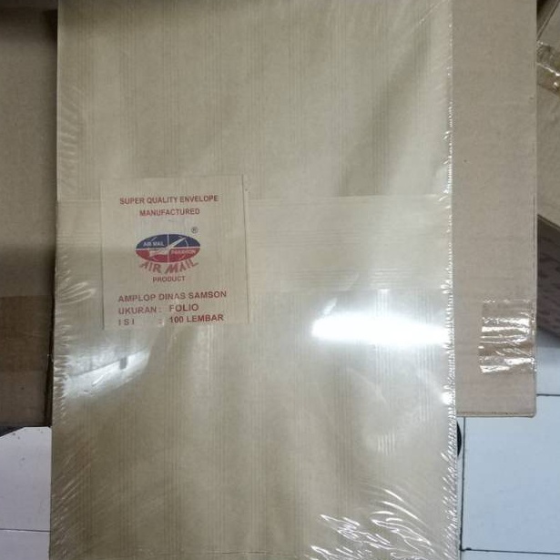 

Harga murah AMPLOP COKLAT FOLIO / F4 AIRMAIL isi 100 LEMBAR CLD