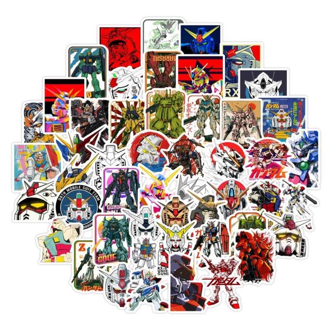 

50Pcs Stiker Desain Gundam Klasik Anime Anti Air