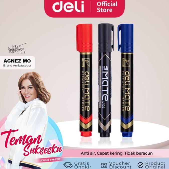 

Deli Eu10220 (Box) Permanent Marker/Spidol Permanen-Hitam 12 Pcs