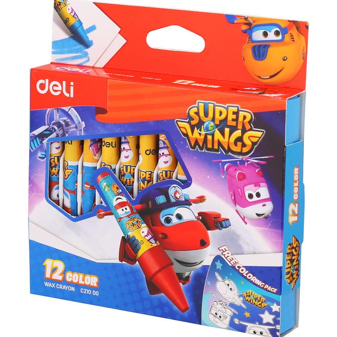 

Deli Super Wings Wax Crayon 8*90Mm Round Barrel 12 Colors Ec21000
