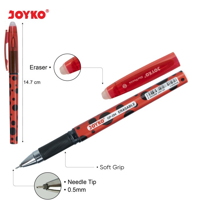 

Erasable Gel Pen Pulpen Bisa Dihapus Joyko Gp-294 Shovanna Gel 0.5 Mm