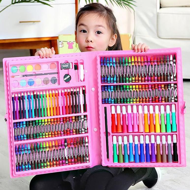 

CODStationary Set isi 150Pcs / 208Pcs Pensil Crayon Warna Cat Air / Perlengkapan Sekolah Menggambar Anak / Alat Warna P49 P53