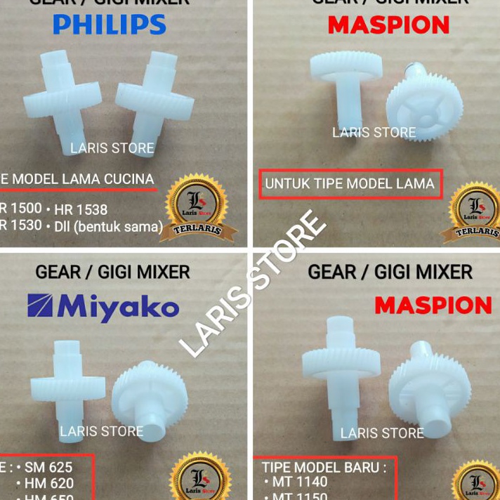 ✵ Gear Gigi Mixer Original Miyako Philips Maspion Tipe Model Baru Lama Sepasang 2pcs