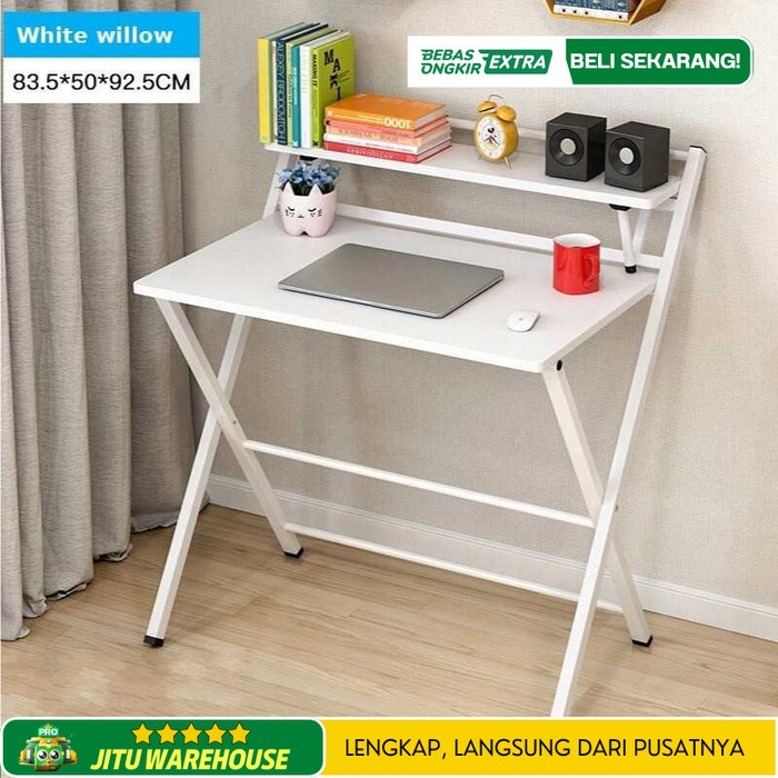 Best Seller Meja Kerja Kantor Dan Belajar Kayu Lipat Laptop Minimalis Putih