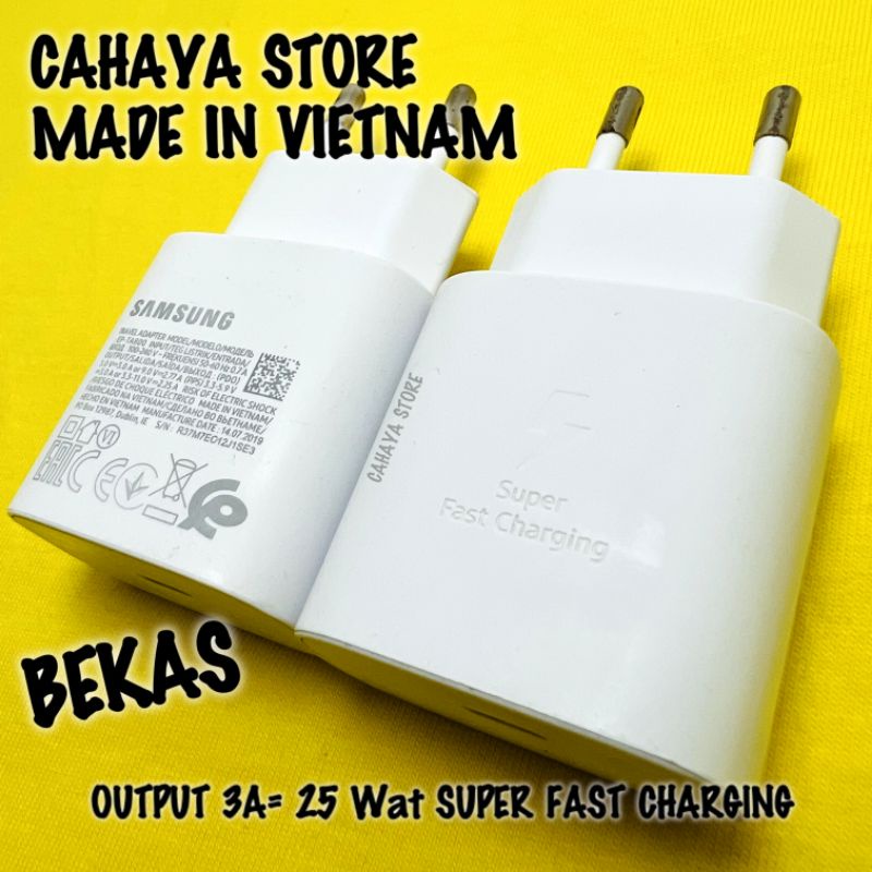 Adapter Samsung Resmi Sein Bergaransi 1 Bulan Galaxy 25Wat 3Amper Original Bawaan Hp A24 A33 M62 M53