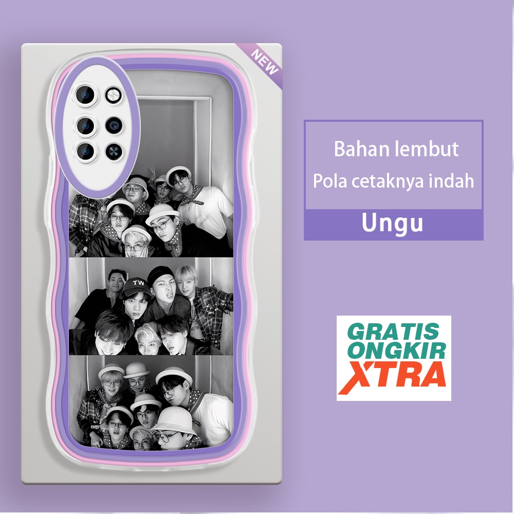 Mulia Infinix Note 8 10 Pro 11 NFC 12 G88 smart 4 4c 5 6 plus Casing Ponsel  Pola BTS Korea  warna-w