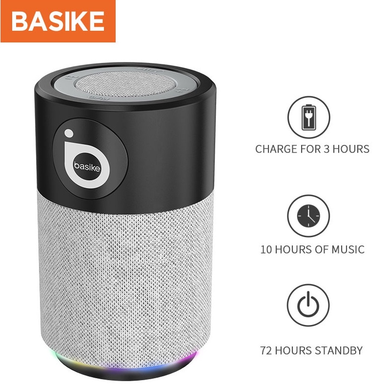 New Recommended BASIKE speaker bluetooth Portable aktif Mini HiFi Wireless Stereo bass polytron karaoke Kecil TF Card Support original