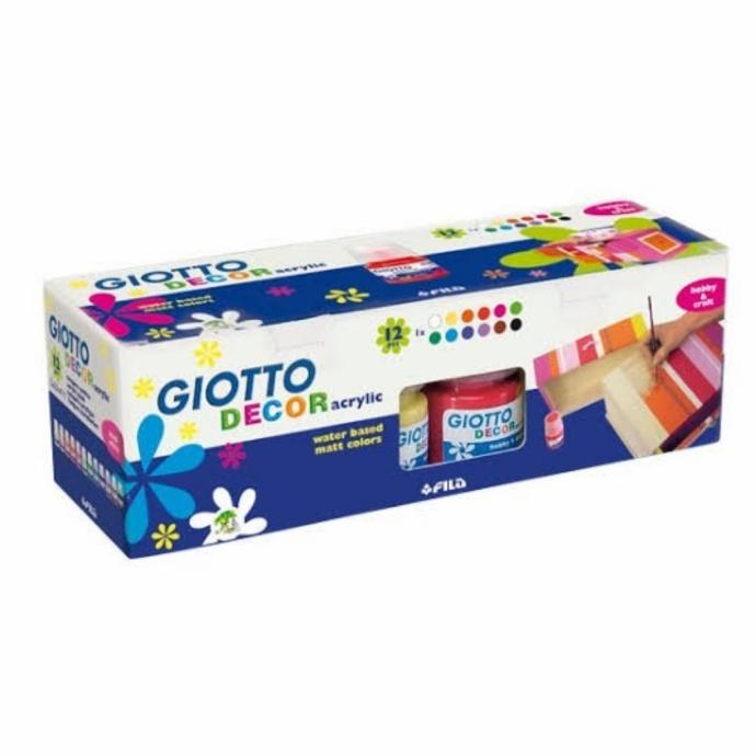 

Cat Akrilik Set Giotto Decor Acrylic Paint Set 12 Warna 25ml