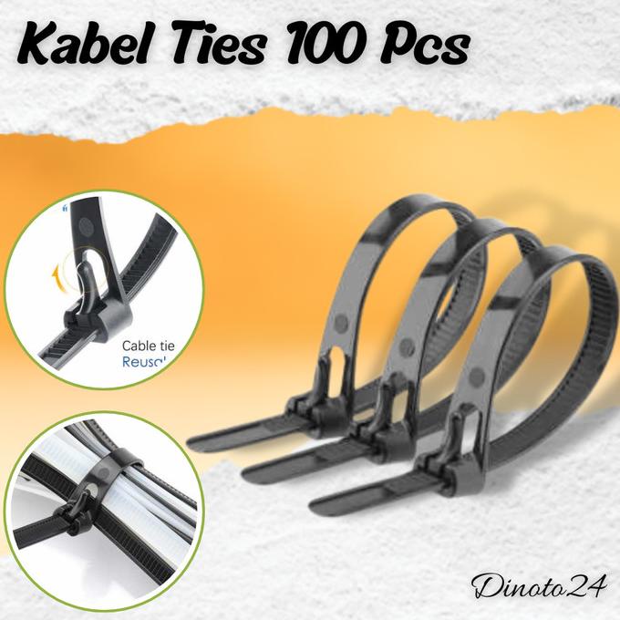 

Kabel Ties Zip Cable Organizer Reusable 8X200Mm 100 Pcs Black
