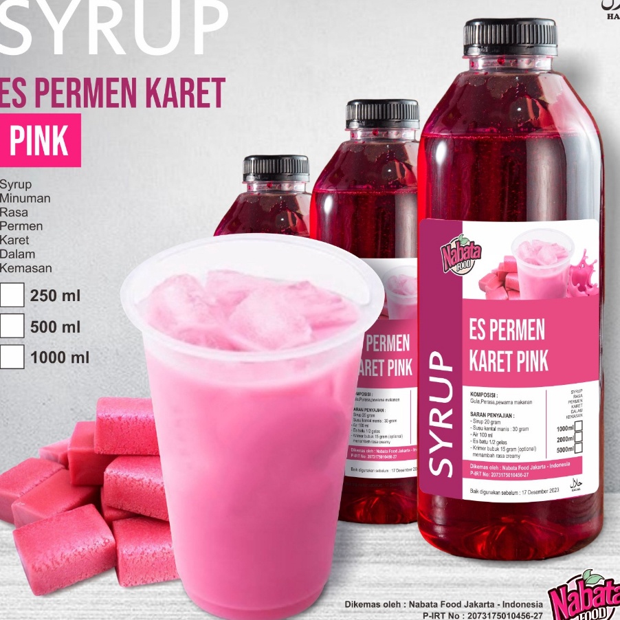 

Hot Sale Sirup Permen Karet 1 Liter / Bubble Gum Syrup 1000 ml . . .