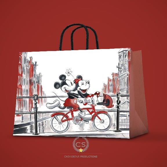 Paper bag Disney Minnie Mickey Mouse Miki Tas kado Goodie bag