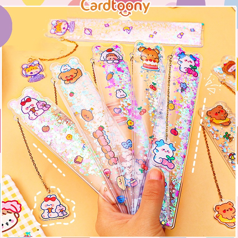 

[KODE PRODUK VD9AY6144] Penggaris Lentur Pendant Imut Multifungsi Cute Kartun Pet Teddy Bear Rabbit Aesthetic Stationery Ruler