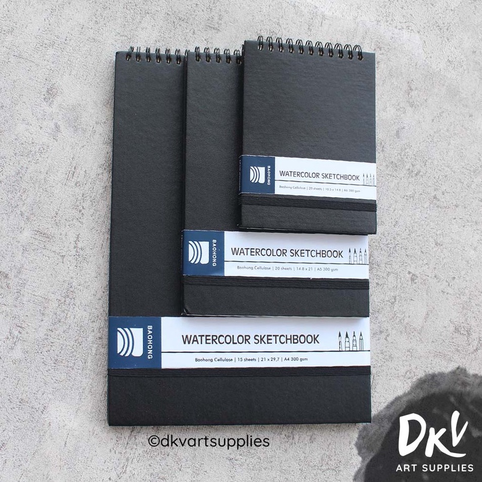 

[KODE PRODUK 87H7K6388] Watercolor Sketchbook Baohong Cellulose 300gsm A6 / A5 / A4