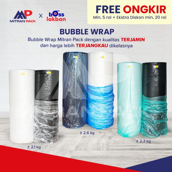 

Terlaris Bubble Wrap 125 Cm X 50 Meter Hitam Bening Mitran Pack