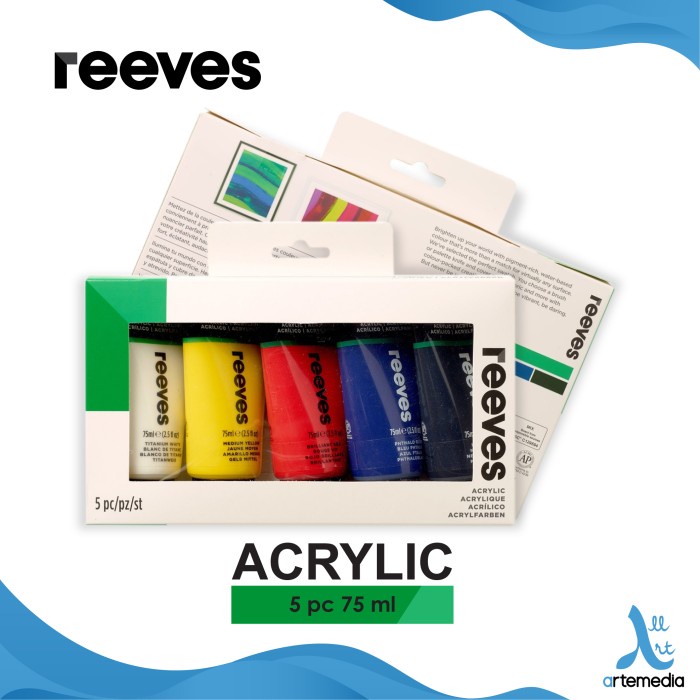 

Terlaris Cat Akrilik Reeves Artists 5X75Ml Acrylic Color Paint Set