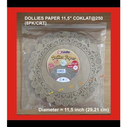 

DOLLIES PAPER ROUND 11,5 INCHI / 29,2 CM PUTIH/COKLAT (250 LEMBAR)