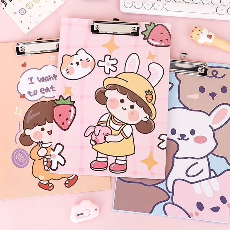 

[KODE PRODUK IJZOP5992] Papan Ujian / Papan Kerani / Clipboard Uk. A4 ~ Papan Ujian pastel / Papan Ujian gambar lucu