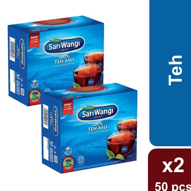 

【murah】 Sariwangi 100% Teh Hitam Asli Teh Celup Membantu Kesehatan Jantung* 1.85G isi 50 x2