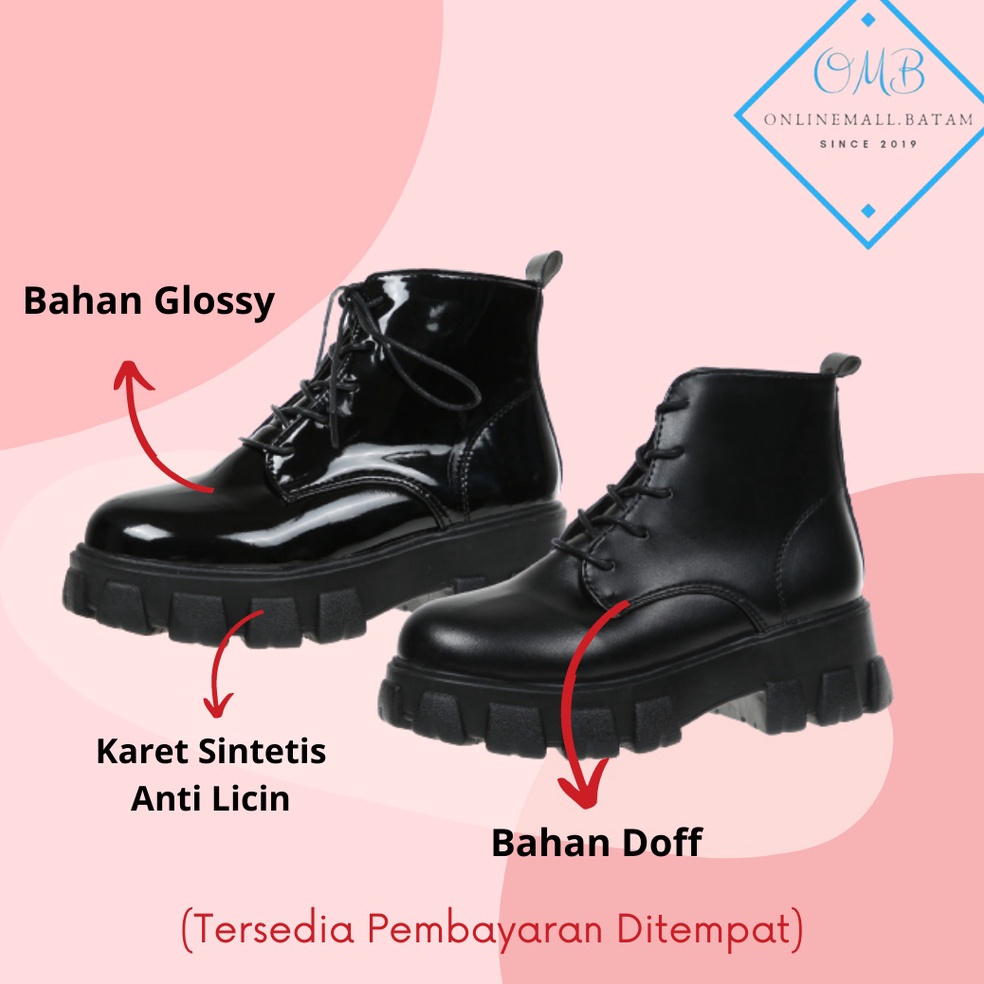 BEST SELLER|| Sepatu Boots Wedges Flat Wanita Premium Import 243 onlinemall