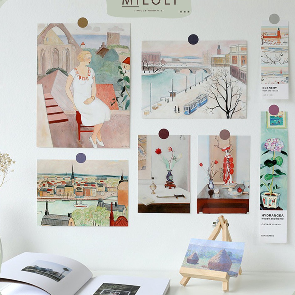 

[KODE PRODUK G70JK6135] [MILOLI] 7Pcs VINTAGE Poster Card Photocard Wall Decor Sticker - B0123