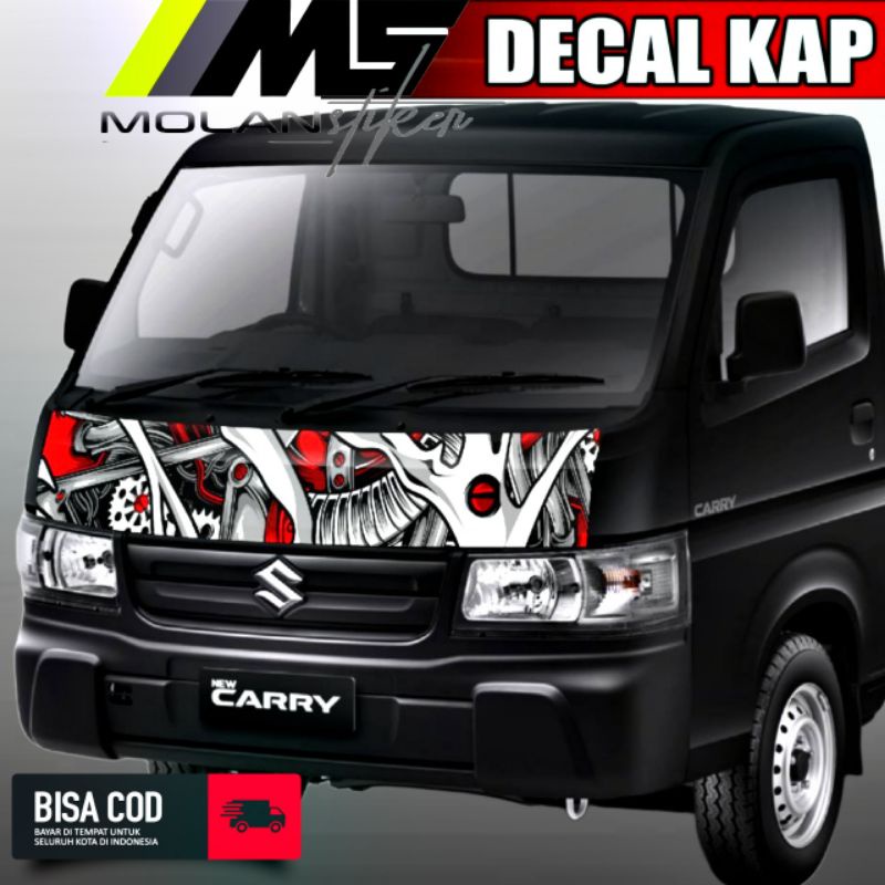 Decal Sticker Striping Variasi Kabin Depan New Carry Pickup Decal Kap Kabin Depan New Suzuki Carry P