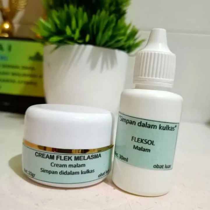 PAKET FLEK TEBAL EKONOMIS - FLEKSOL CREAM FLEK MELASMA ATASI FLEK HITAM MEMBANDEL SERTA MENCERAHKAN 