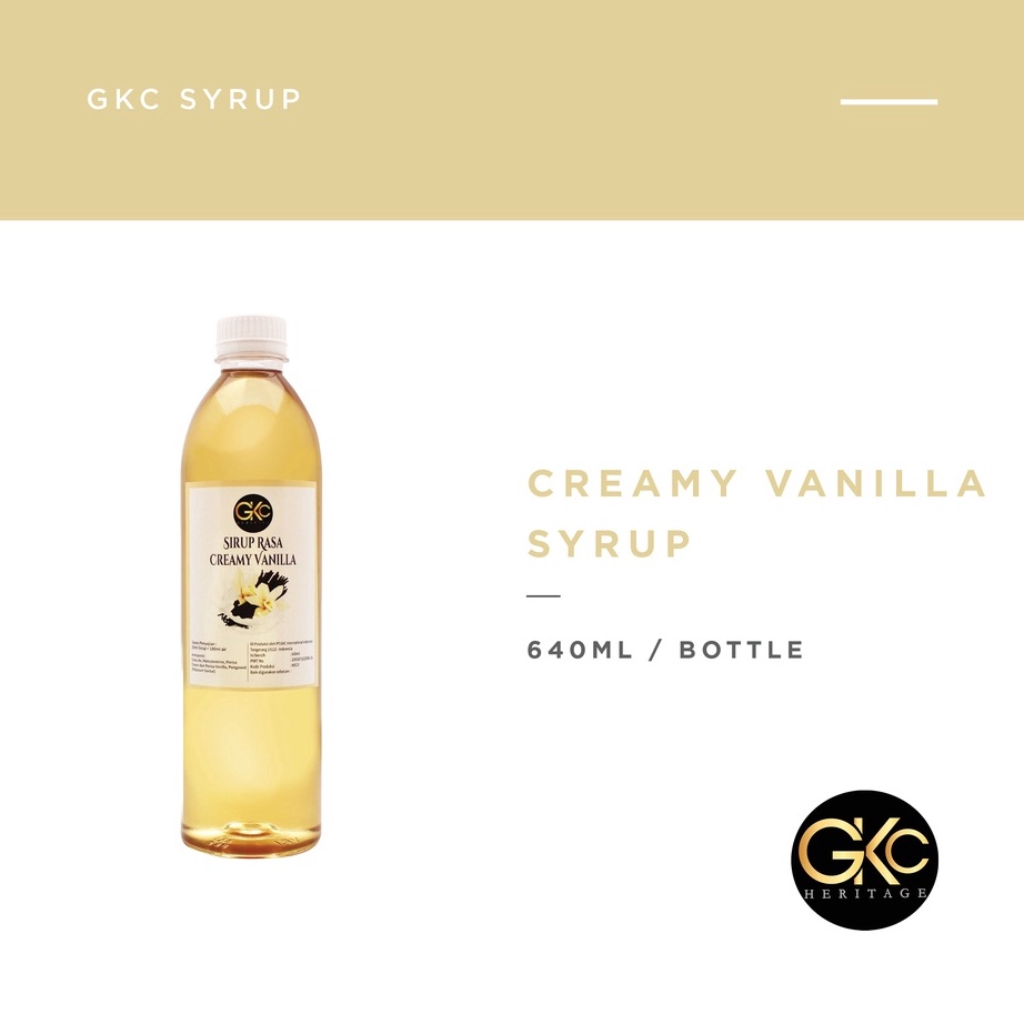 

BISA ✨COD✨ Sirup Krim Vanilla/ Creamy Vanilla Syrup Minuman GKC Heritage 640 ml (Import Quality) Vanila grosir