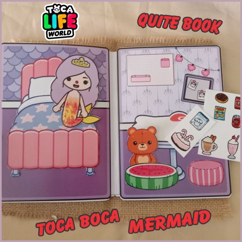 AC8 QUITE BOOK TOCA BOCA MERMAID /PAPPER DOLL TOCA BOCA MERMAID/MAINAN TOCA BOCA VIRAL/MAINAN