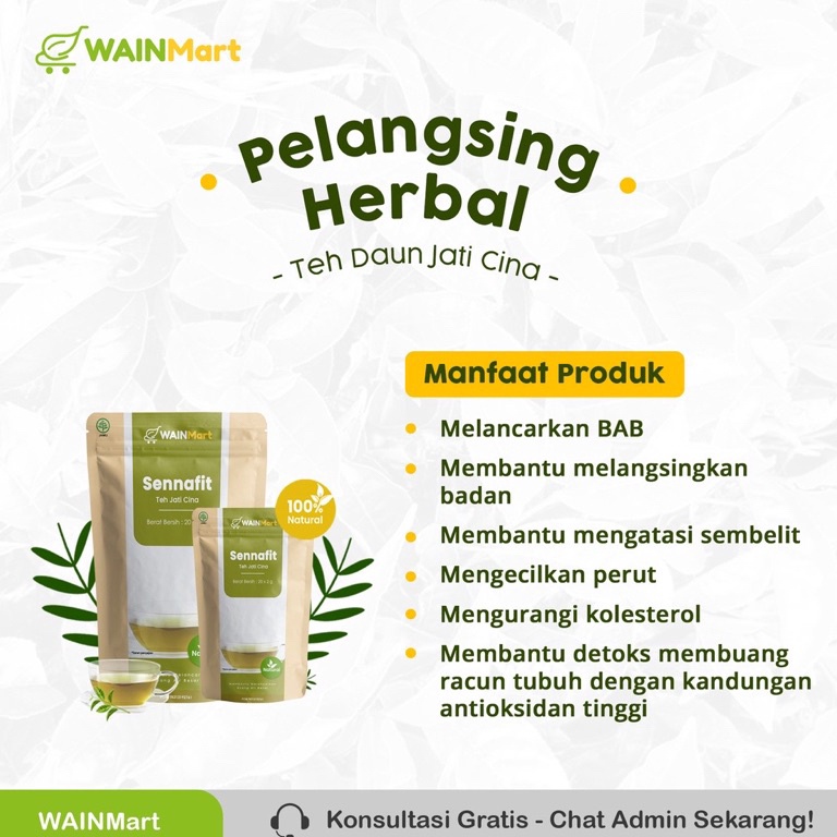 

ェ Slimming Tea Teh Pelangsing Teh Celup Daun Jati Cina Herbal Pelangsing Alami dan Peluntur Lemak Terampuh ㊧