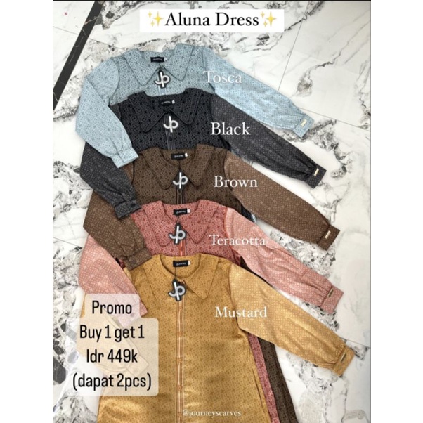 ALUNA DRESS JOURNEY GAMIS CASUAL TERBARU