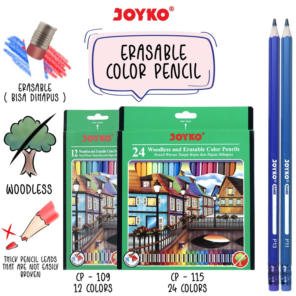 

Model Baru FJ78O Joyko Pensil Warna Dapat Dihapus Erasable Color Pencils Hexagonal Grip W82 ➩Pasti Murah
