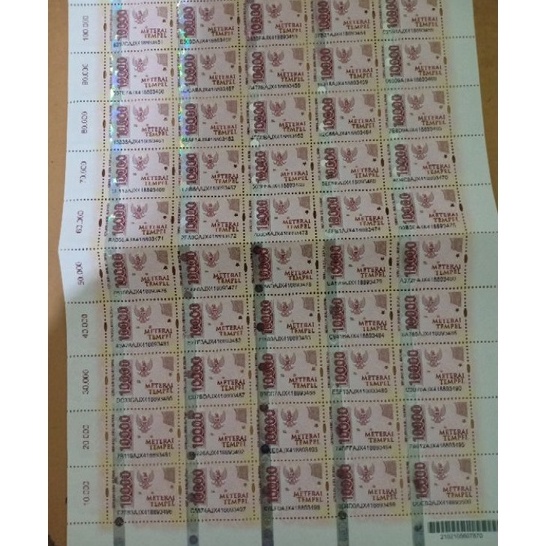 

[KODE PRODUK Q0CAJ4654] Materai 10000 1 keping