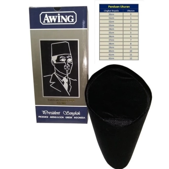 Terlaris Peci Songkok Awing Hitam Polos Ac/Songkok Awing Polos Ac Original