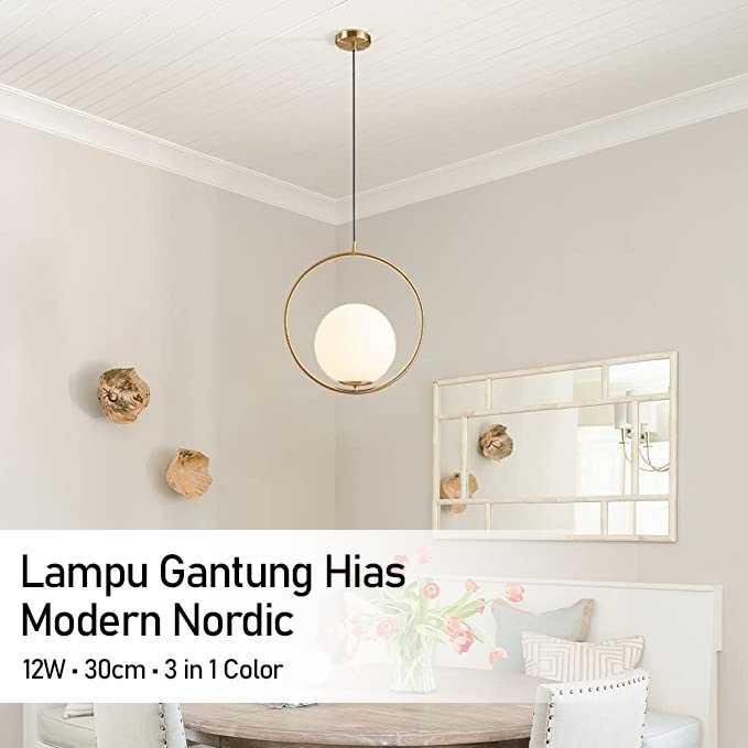 DAR Lampu Gantung Hias Modern Nordic Chandelier 12W 30cm 3 in 1 Color - DA200