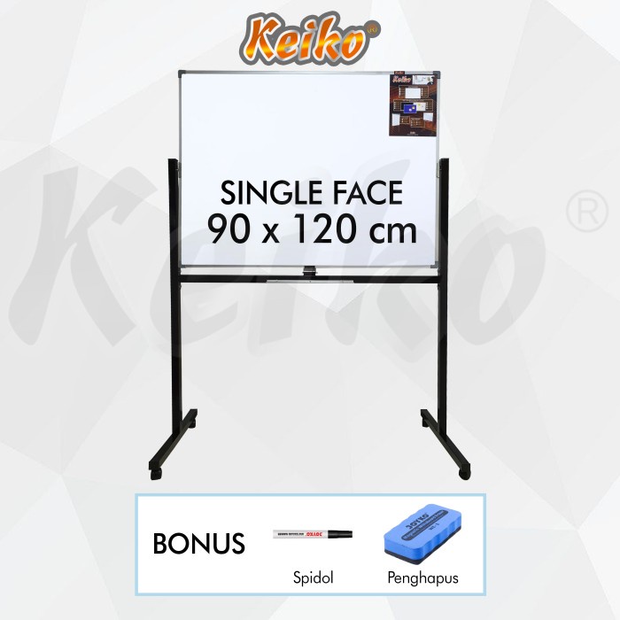 

Bestseller Papan Tulis Whiteboard Standing Single Face Keiko 90 X 120 Cm